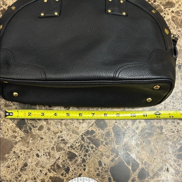 MCM Black Leather Satchel with Gold Accents with COA - Picture 10 of 11